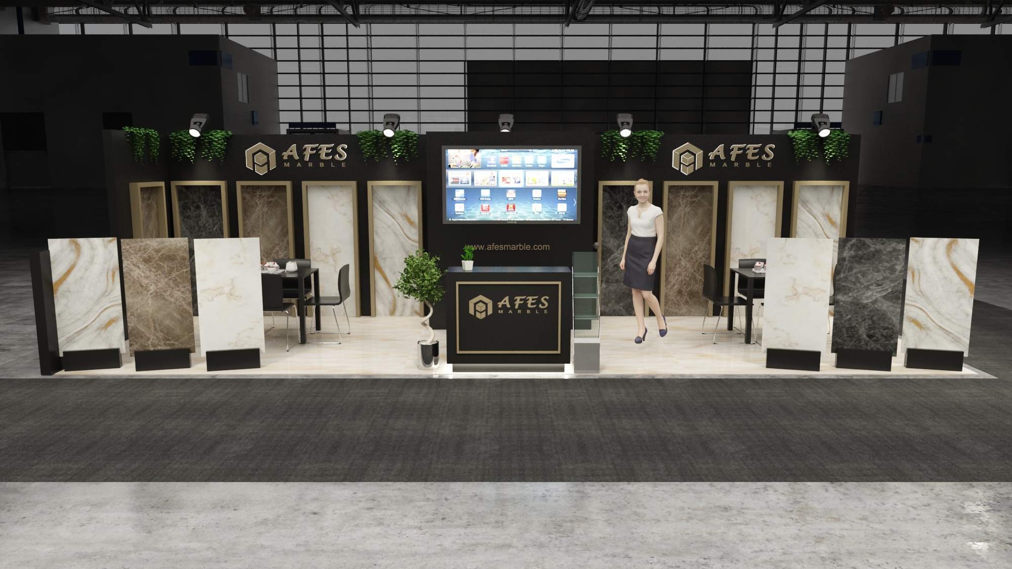10×30 Exhibit Booth Rental 10-3001